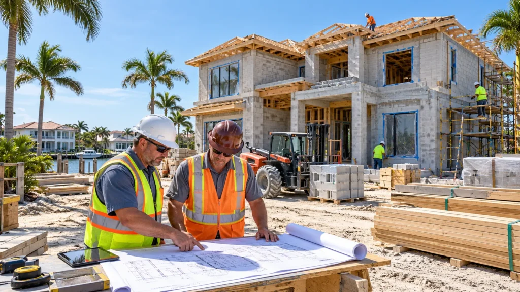 Building a home in Pinellas County with professional residential contractors managing new home construction.