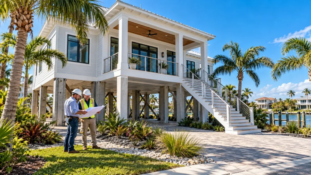 Building a home in Pinellas County with an elevated foundation and flood-resilient residential design.